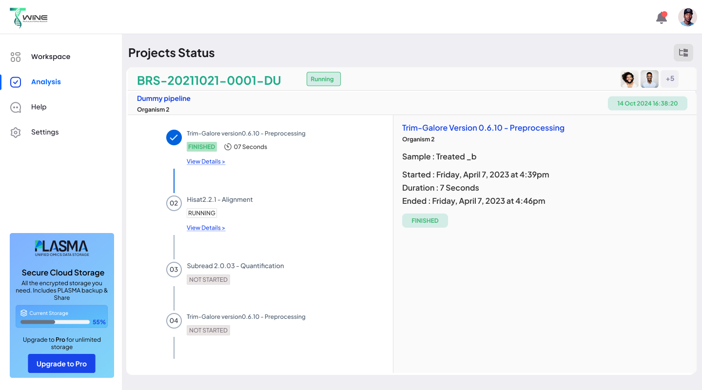 TWINE genomics platform screen 1