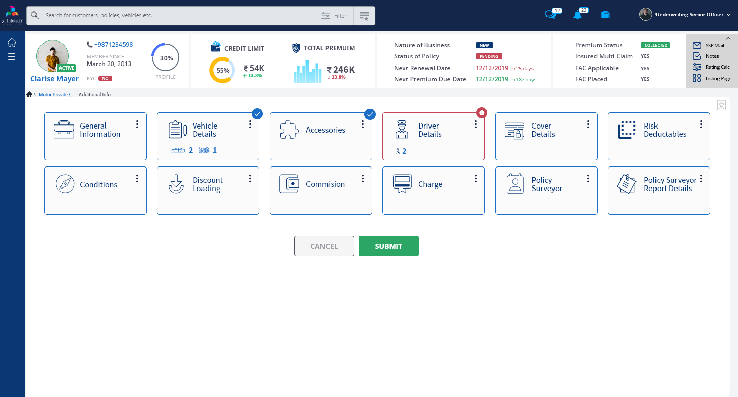 Anonymised core banking teller transaction screen